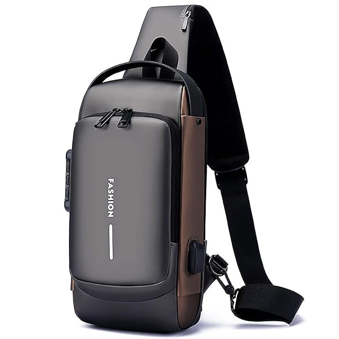 Anti-Theft Crossbody Sling Bag with USB Port for Men & Women