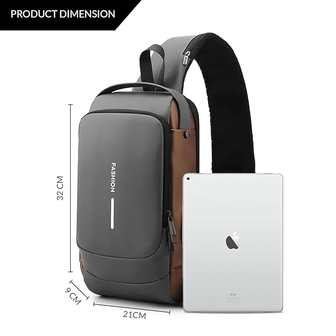 Anti-Theft Crossbody Sling Bag with USB Port for Men & Women