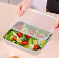 Stainless Steel Storage Plate, Baking Tray, Non Stick Baking Pan Food Storage Box with Cover Pan.
