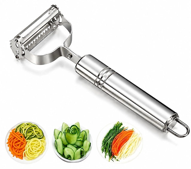 2-in-1 Stainless Steel Vegetable Peeler & Julienne Slicer – Silver